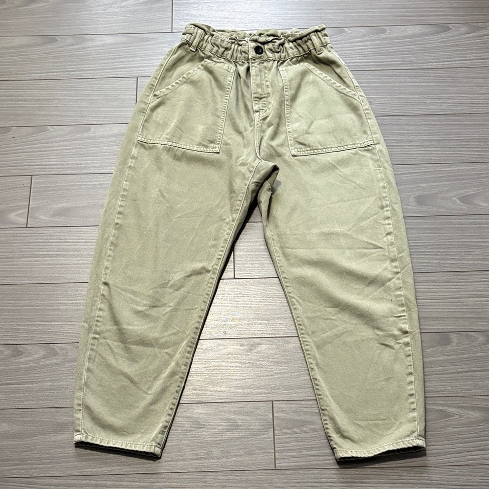 ZARA-Khaki Barrel Pants